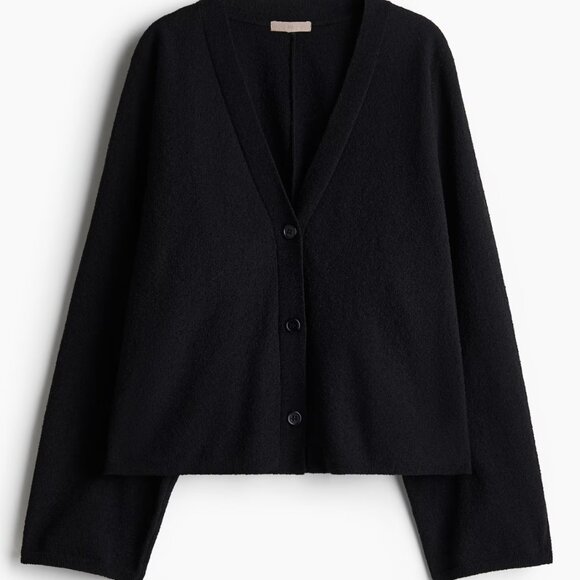 Woman's H&M Bouclé-Knit Cardigan / Black / Size: XXS - Picture 1 of 3